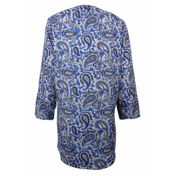 MICHAEL Michael Kors Blue & White Paisley Top - Picture 2 of 10